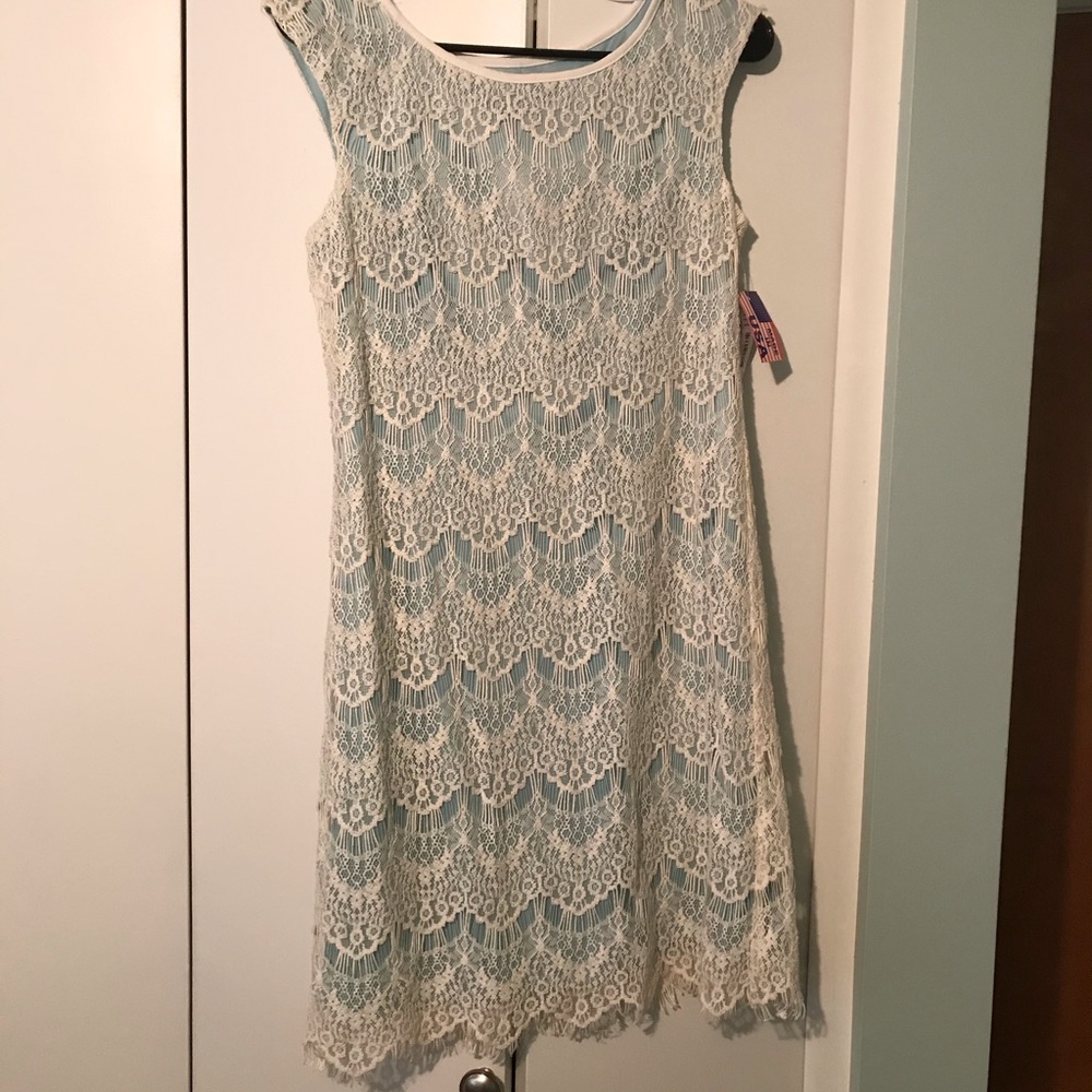 Lace overlay dress